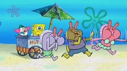 SpongeBob's missing eyelashes mistake in Don't Feed the Clowns