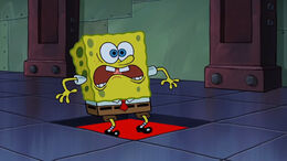 SpongeBob's missing eyelashes mistake in Bottle Burglars