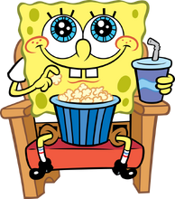 Spongebob with popcorn and a drink by creamtherabbit2002 de0caah-fullview