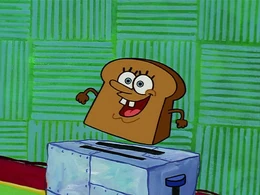 SpongeBob as a piece of toast in "The Chaperone