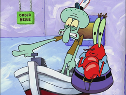 Mr. Krabs without legs and Squidward with only two.