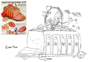 FqvYurxakAADuQ8.jpeg (907 KB) Miss Easter and her "Easter Ham" parade float; inspired by vintage Wilson's Certified Meats advertisement