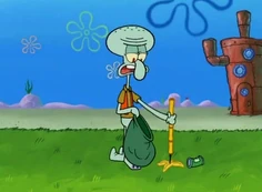 Сквидвард на общественных работах