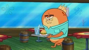The bubba fish as a Krusty Krab customer.
