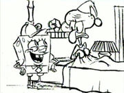Storyboard of a deleted scene with SpongeBob and Squidward.