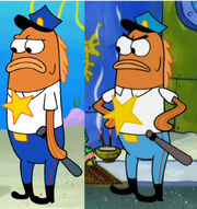 Evolution of Policeman 2's default design.