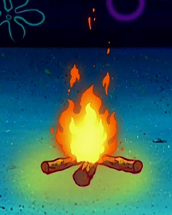 spongebob underwater fire