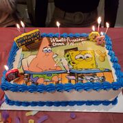 25th birthday cake, posted by Reddit user u/linlins13 on r/spongebob.