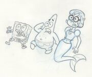 SpongeBob, Patrick, and Mindy looking surprised.