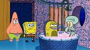 Nat taking a bath with Squidward