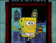 SpongeBob happily leaves with surviving Krabby Patty