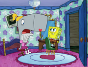 SpongeBob trying to help Pearl.