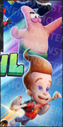 Another cropped out part of said cover art, inadvertently confirming Jimmy Neutron as a playable character.