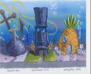 The first drawing of Conch Street by Stephen Hillenburg, 1996.