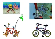 FzMEnNvaQAEKcXK.jpeg (748 KB) SpongeBob's bikes: his current one from "The Secret Box," and his old one from "Pickles"