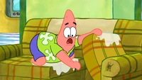 Patrick loses his remote in the couch.