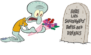 Here lies Squidward hopes and dreams stock art