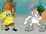 SpongeBob and Sandy Karate Fighting