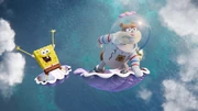 The movie's first look, featuring Sandy and SpongeBob in skiing shells above the ocean as confirmed by Netflix.[2]