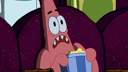 Patrick's sharp teeth.