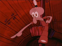 Squidward pointing