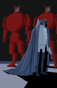 Concept art of Twinkles, accompanied by two guards.