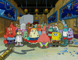 Pearl without the "P" on her shirt, and Evelyn's green skin