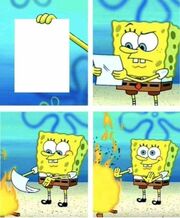 Spongebob burning paper template