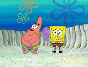 SpongeBob confusedly turns to the audience.