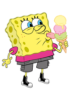 SpongeBob eating ice cream stock art