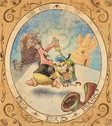 FSlVI1 WUB4jZrx.jpeg (4.22 MB) Drawn by Eliza Herndon, featuring SpongeBob and Patrick happily prancing around with their Pigulon figure, while Squidward rebuilds his house with bricks.