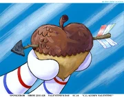 A painting of a heart-shaped acorn