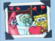 Picture Of Patrick, Squidward Sleeping, & Spongebob On Valentines Day