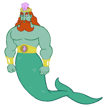 King Neptune model pose