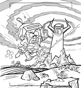 Promotion art posted on Sherm Cohen's Twitter,[6] drawn after the episode finished production[8] and was later used for the Nickelodeon Magazine March 2006 Issue.