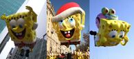 All 3 versions of the SpongeBob balloon in the Macy's Thanksgiving Day Parade