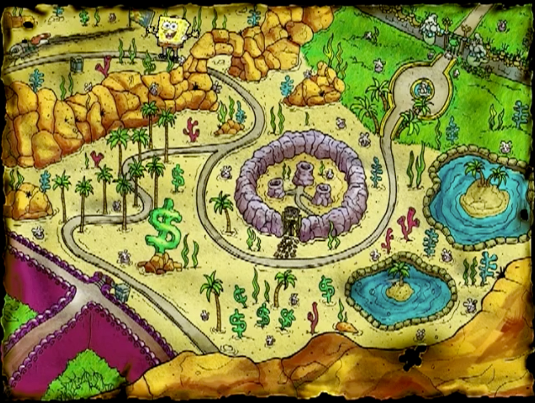 bikini bottom spongebob map