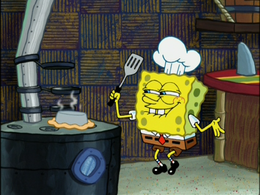 SpongeBob's yellow mouth mistake in Pie short