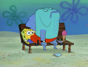 Фоновый 23, сидящий на Губку Бобе.