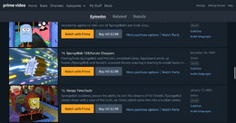 SB-129 listed as SpongeBob 129 on SpongeBob Season 1 on Amazon Prime Video