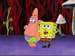 SpongeBob's right arm going behind his body error in A SquarePants Family Vacation.png