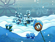 Bikini Bottom in the snow.