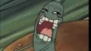 The edited frame that Plankton mimics the trollface.