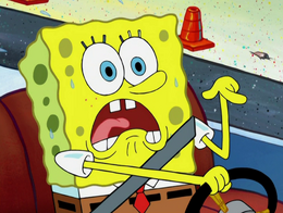 SpongeBob's transparent eyelashes mistake in The Hot Shot