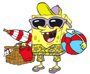 SpongeBob with Aloha shirt stock art