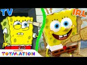 SpongeBob & Patrick Build Sand Castles in the Sand! - Toymation