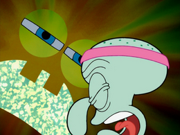 Squidward's eyelids color error in Slimy Dancing