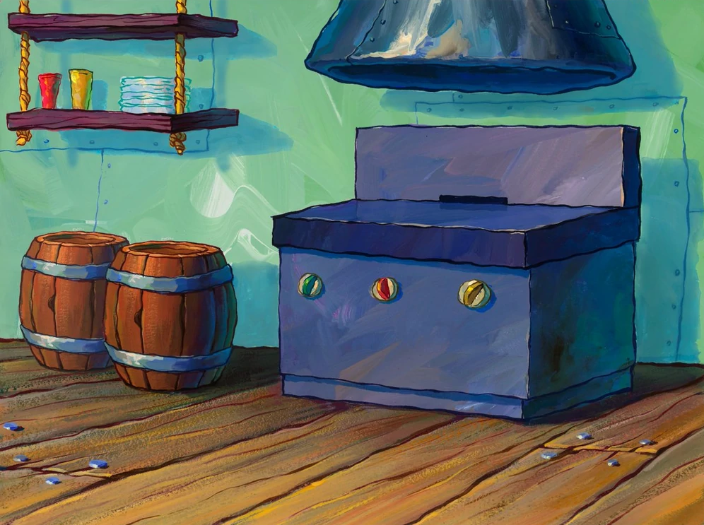 spongebob in the kitchen