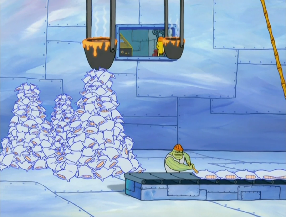 Bikini Bottom Pillow Foundry worker/gallery Encyclopedia SpongeBobia