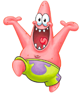 Patrick cheering with teeth oil painted stock art